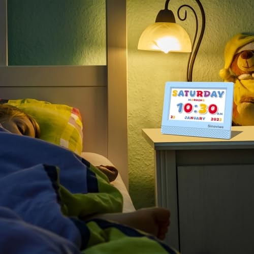 Digital Alarm Clock with 7'' HD Screen, Calendar Function,It is Perfect Blue