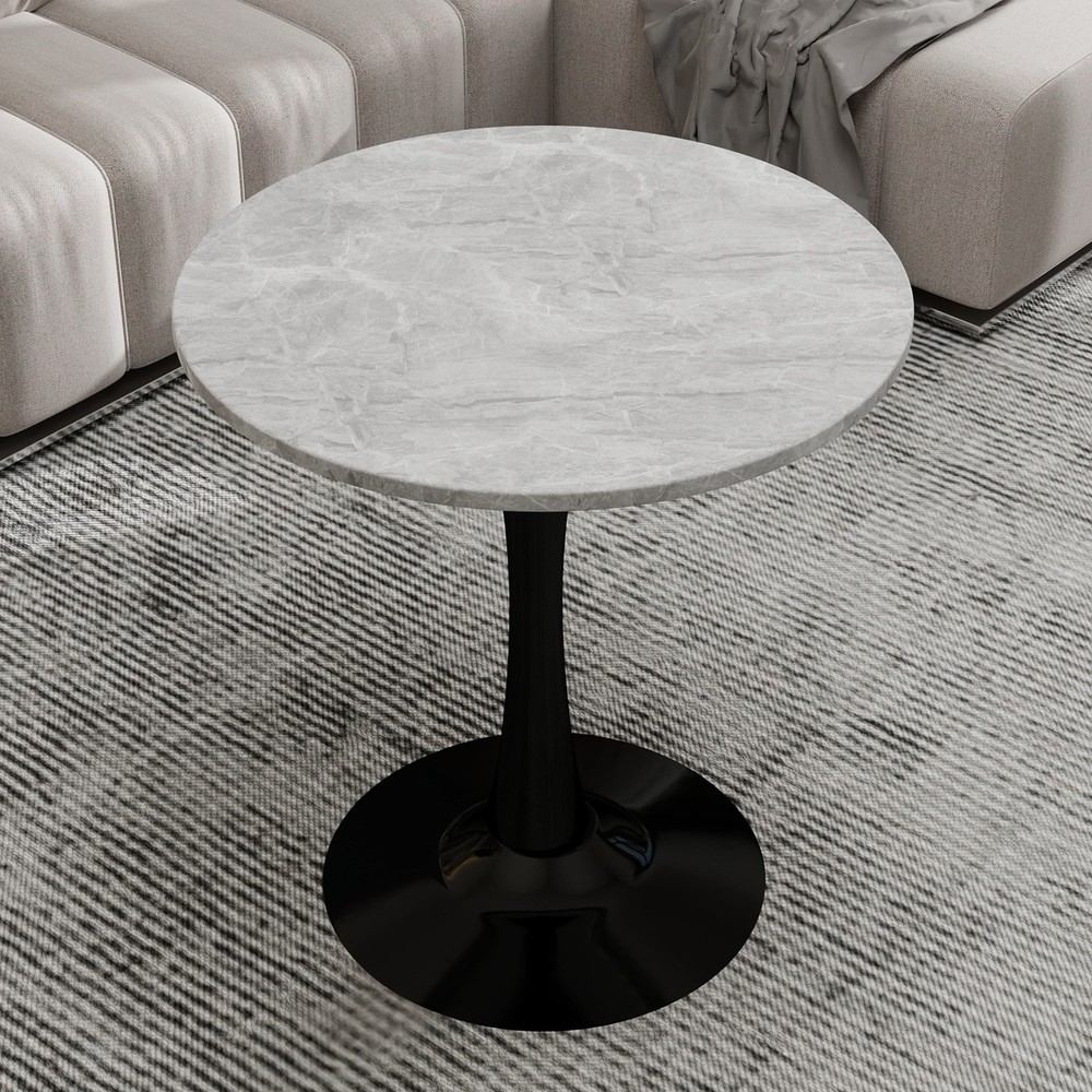 27.6-inch black coffee table, mid-century modern style dining table, accommoda