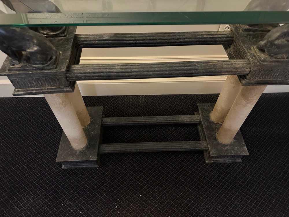 Mid 20th Century Black Lion Console Table