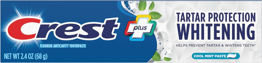 Crest Tartar Protection & Anticavity Toothpaste with Fluoride, Regular Paste,2.4