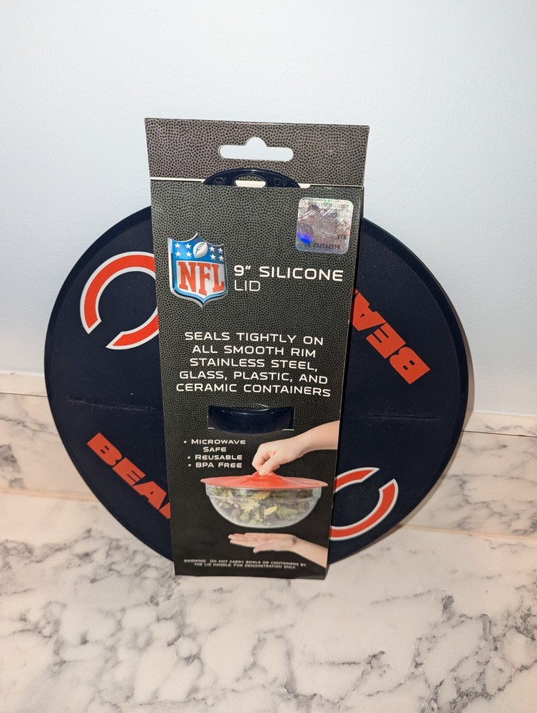 Chicago Bears NFL 9" Silicone Lid Bakeware Cookware Microwave Safe