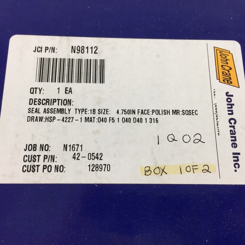 John Crane N98112 Seal Assembly 4.75"