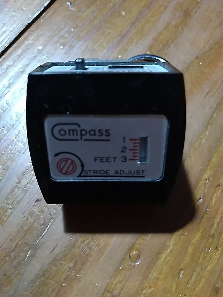 Vintage Compass Digital Pedo Pedometer Walking Milage Preowned