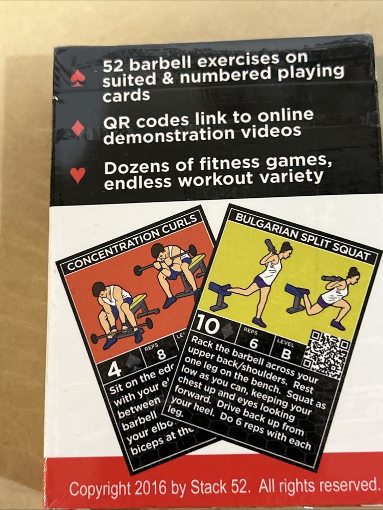 STACK 52 BARBELL Exercise Workout Card Game NEW SEALED