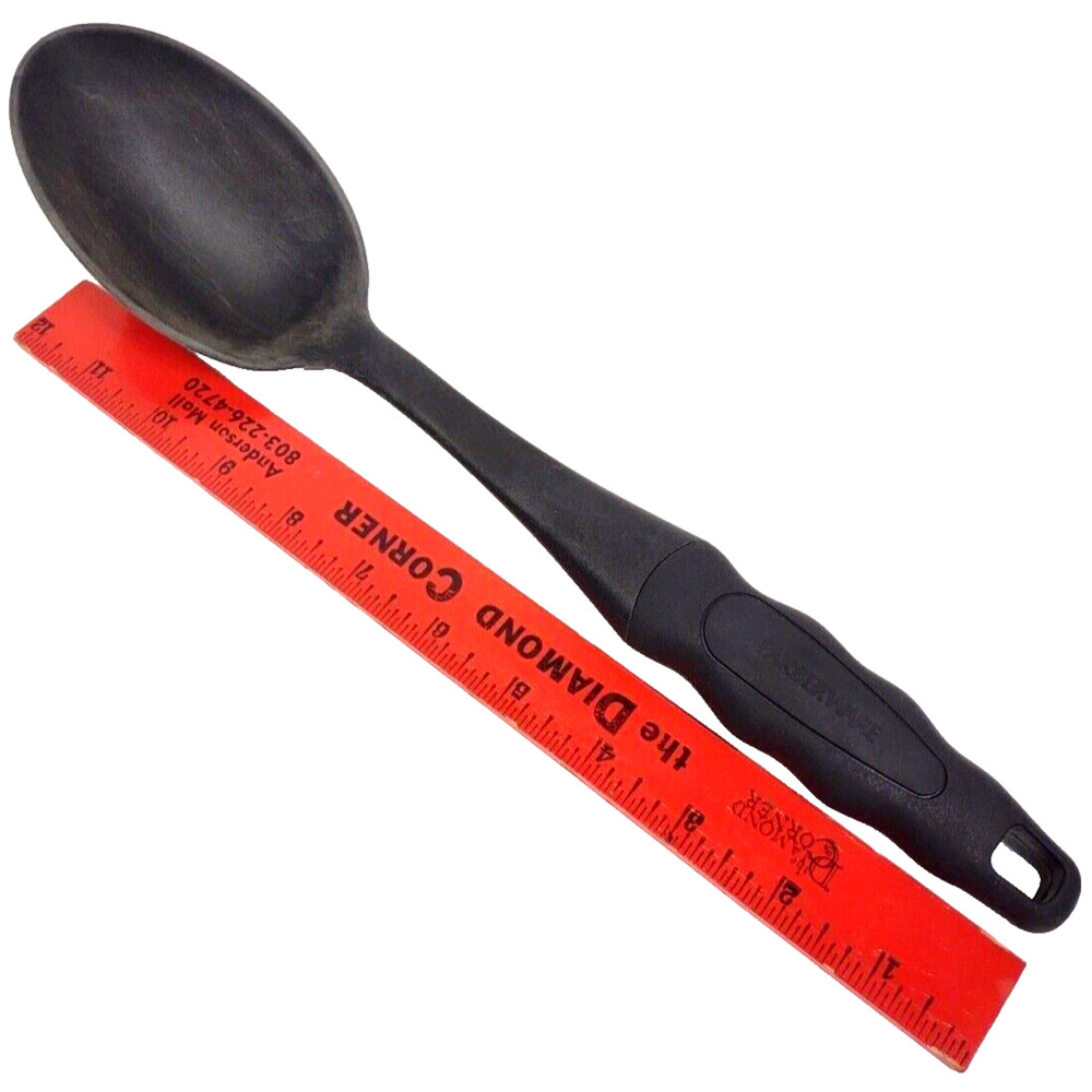 Farberware Black Solid Nylon Spoon Ladle Soft Grip 14" Long