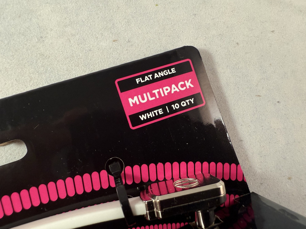 Ernie Ball Flat Ribbon Patch Cables Pedalboard 10 Ct Multi-Pack (P06387 White)