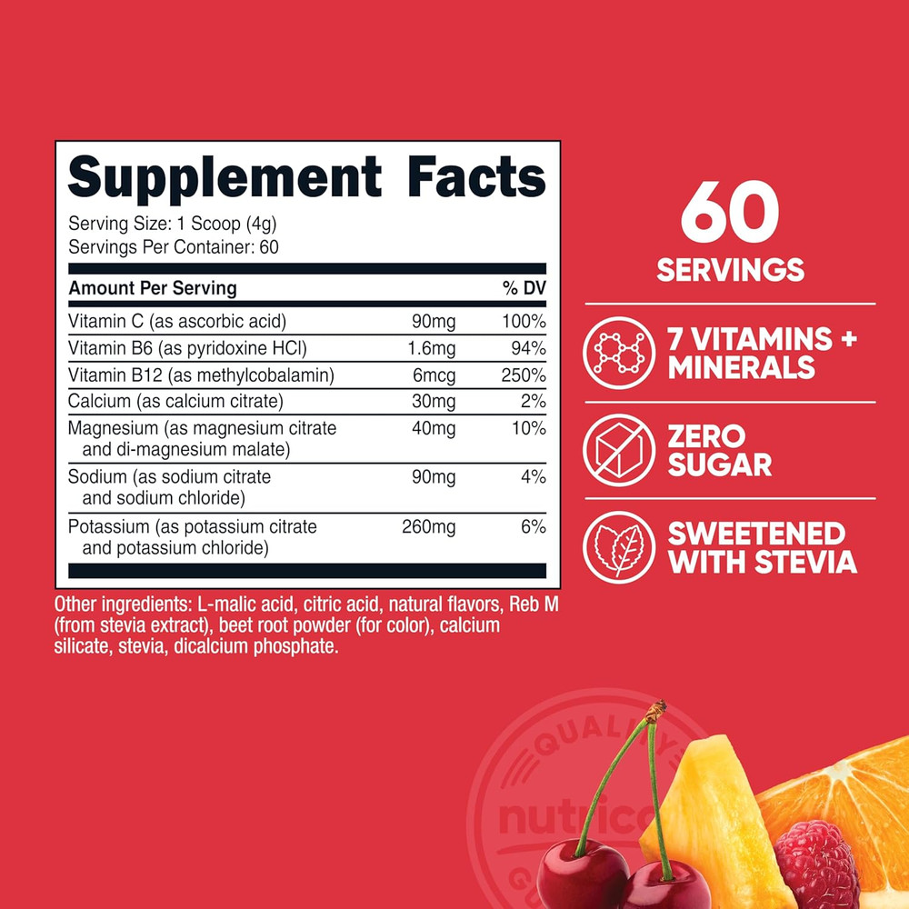 Electrolyte Complex Powder (60 Servings, Fruit Punch) - Hydration Supplement ...