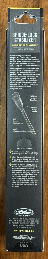 Mathews Bridgelock Stab Stabilizer 8" SITKA E2 Elevated II