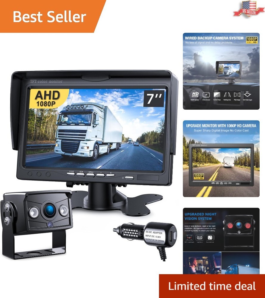 Versatile Rearview Camera System with Weatherproof Design - 50ft Night Vision
