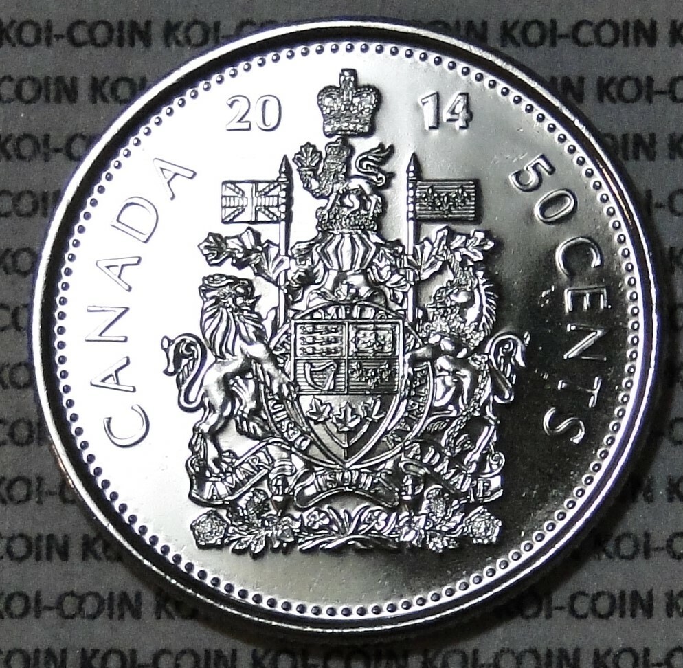 BU UNC Canada 2014 50 cent 50c half dollar coin from mint roll