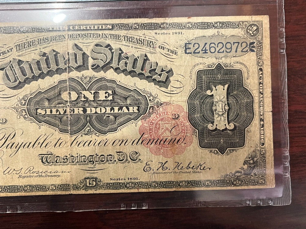 1891 $1 Silver Certificate, Fr#222, PMG VF20