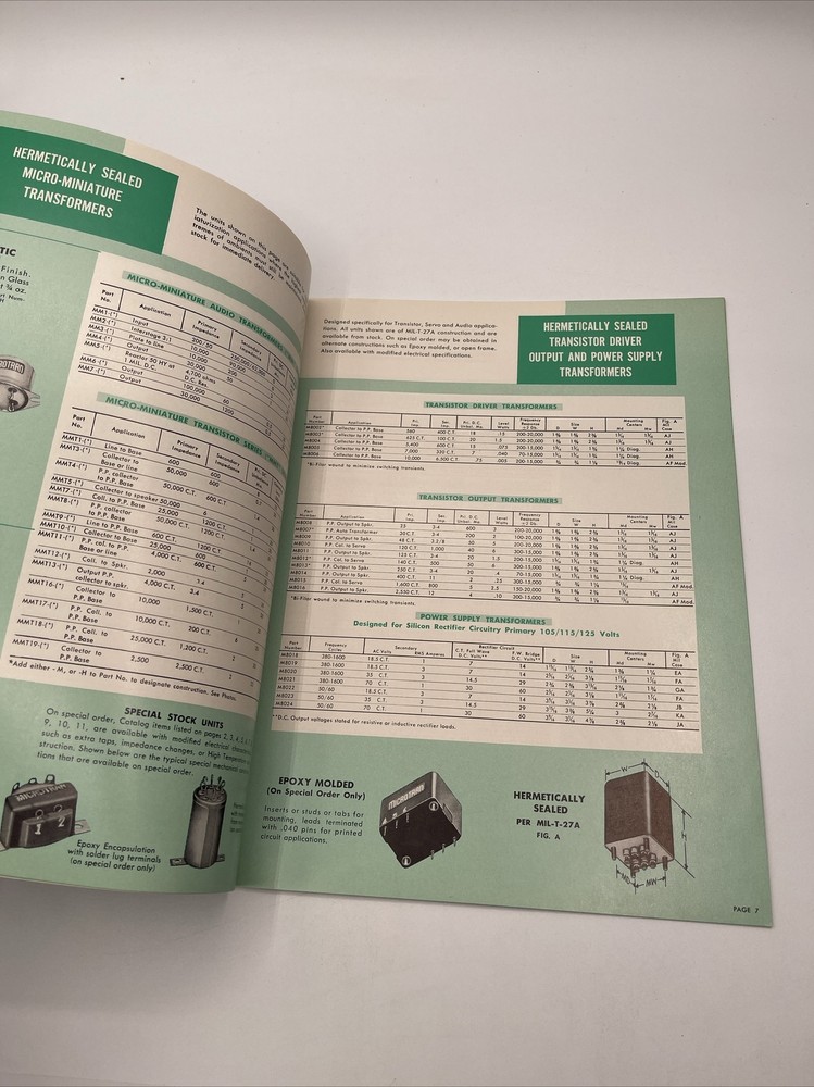 1960 Microtran Miniaturized Transformers Brochure Catalog