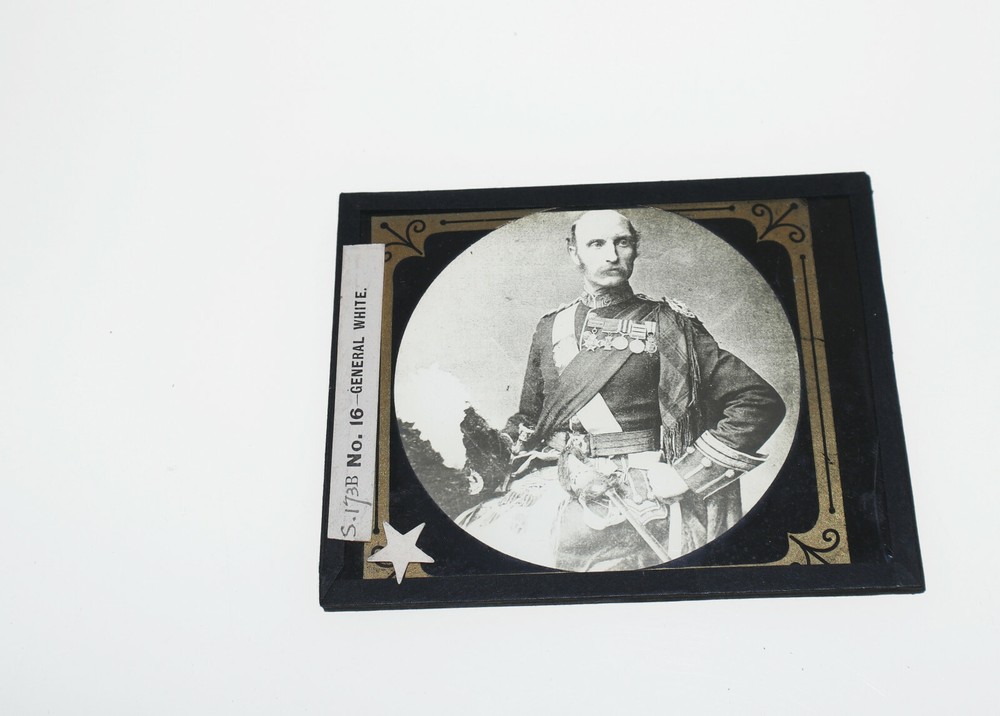 General White European ? military GLASS SLIDE