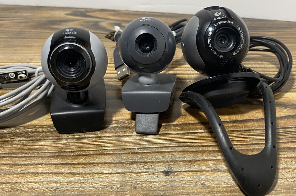 Logitech Webcam (Lot Of 3) All Different Models Right Light Technology USB