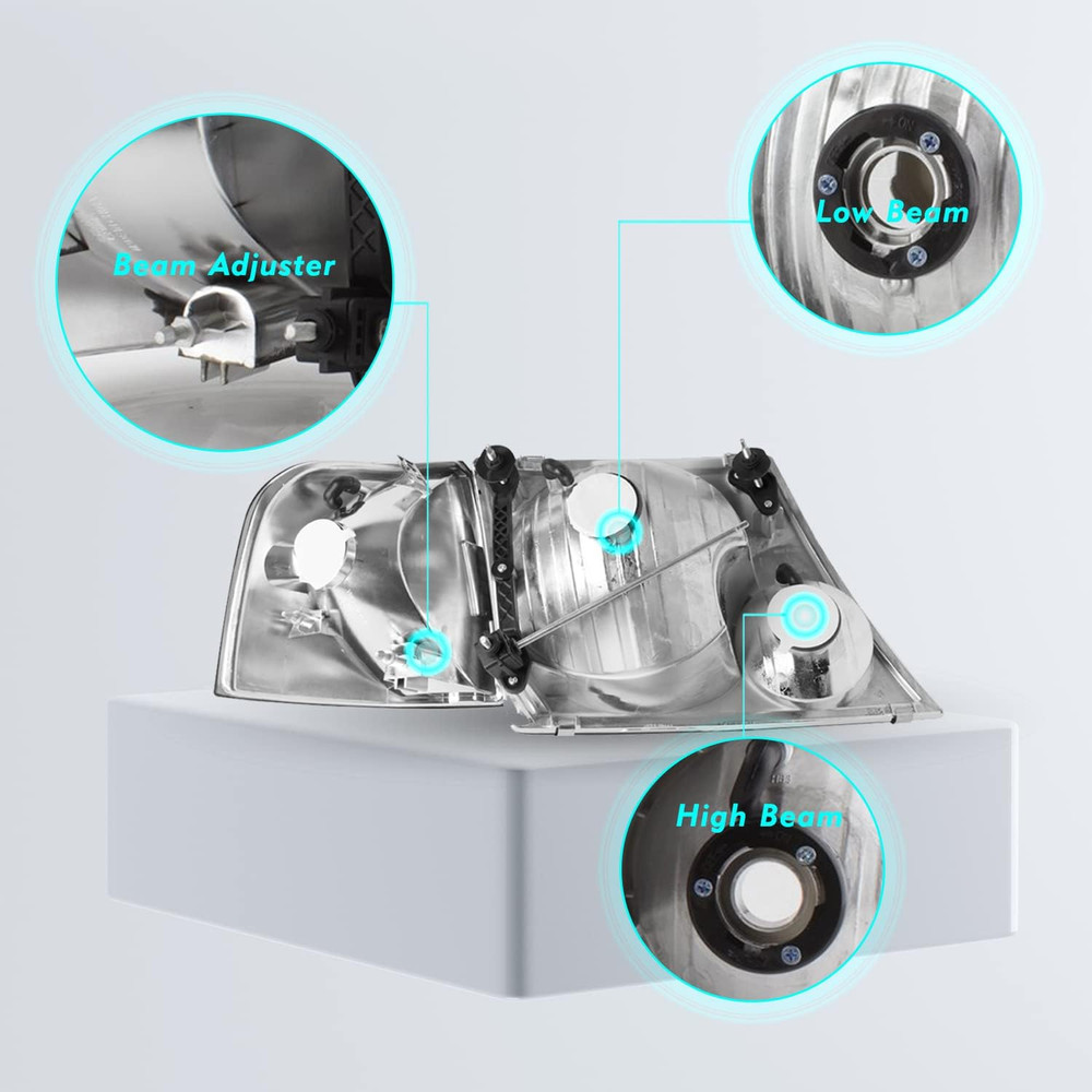 Headlight Assembly Compatible with 2002-2005 Ford Explorer Headlamp W/Corner Lig