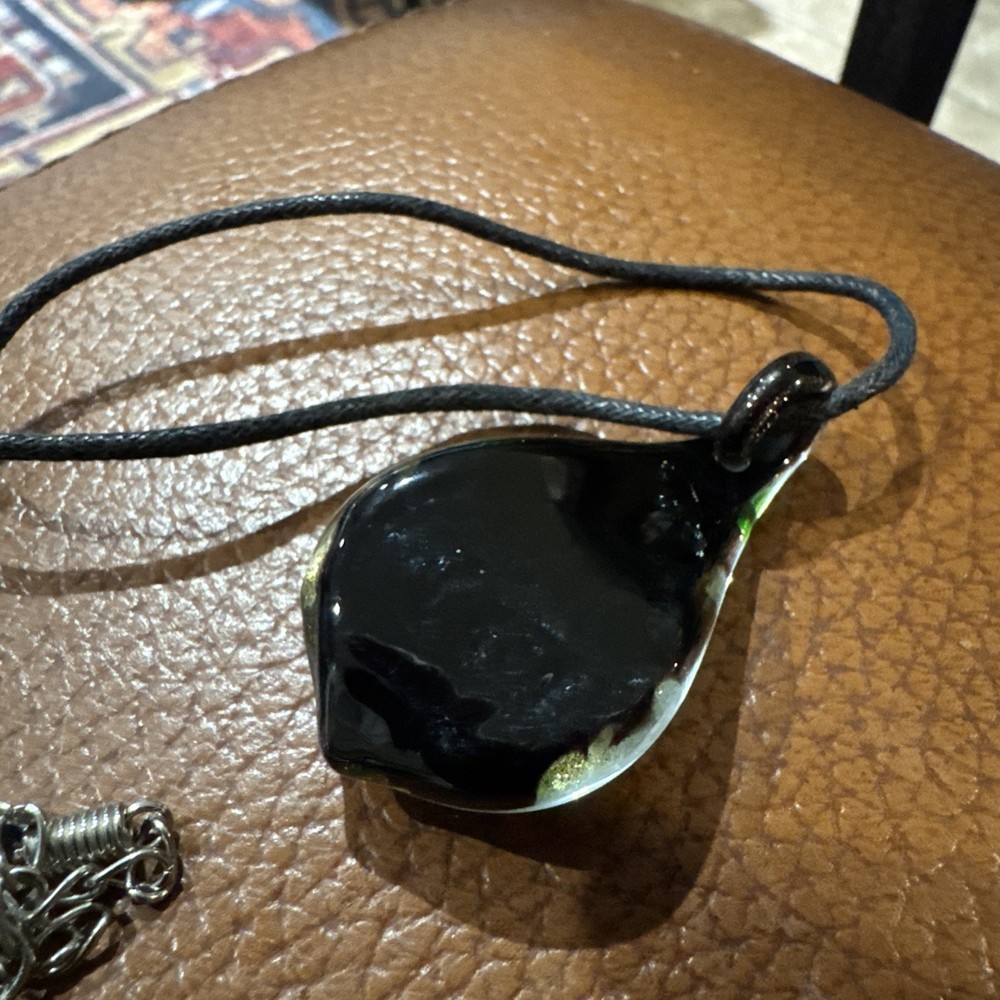 Blown Glass Vtg Pendant On cord