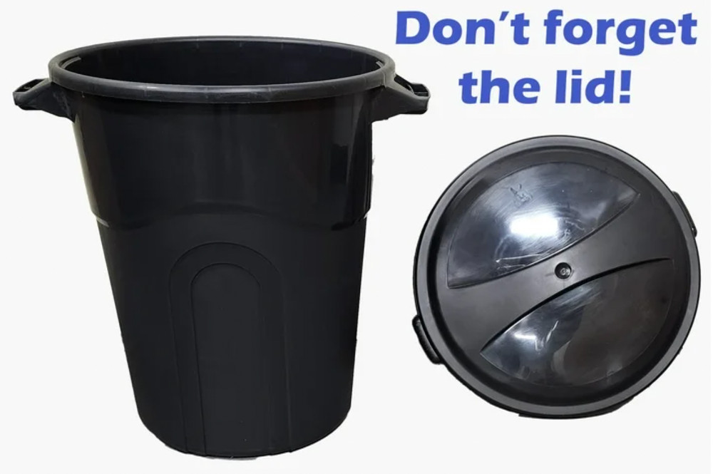 20 Gallon Heavy Duty Garbage Can Include Lid Black Plastic Trash Bin