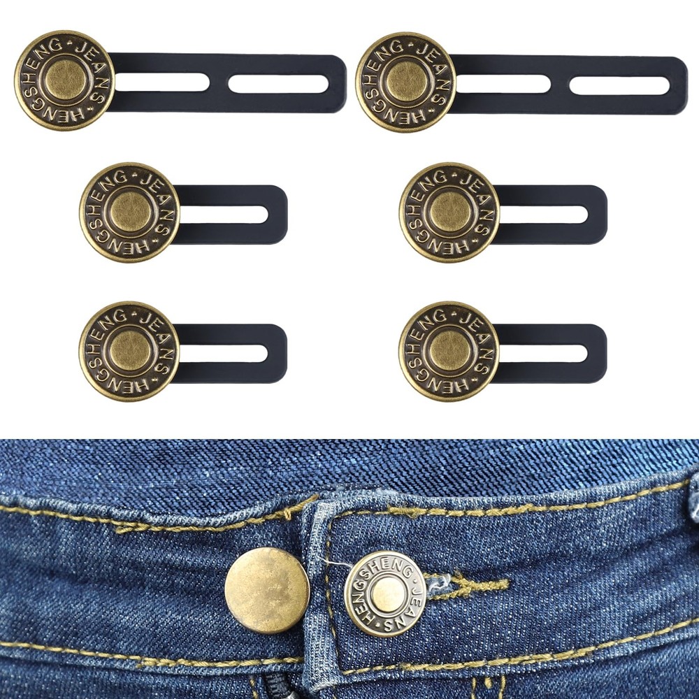 6pcs Extender Button for Jeans, Pants Waist Extender, 2 Sizes