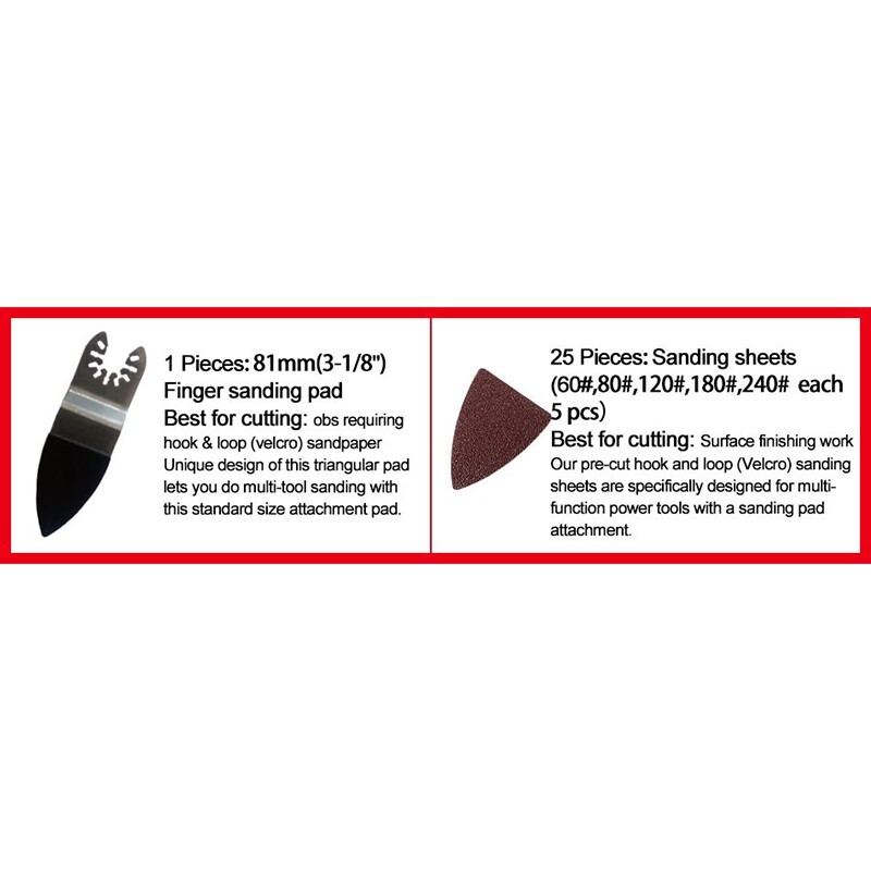 Multi-function Power Tools Sander Pad Sanding Sheets For Oscillating 60-240 Grit