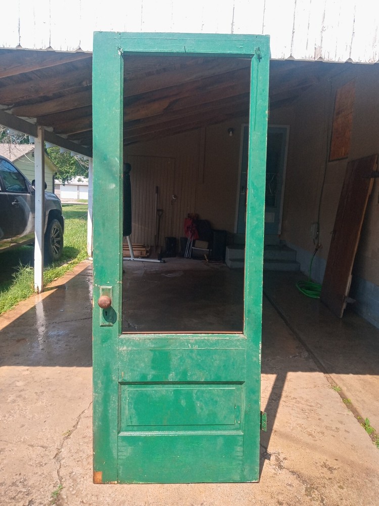 old wooden screen door