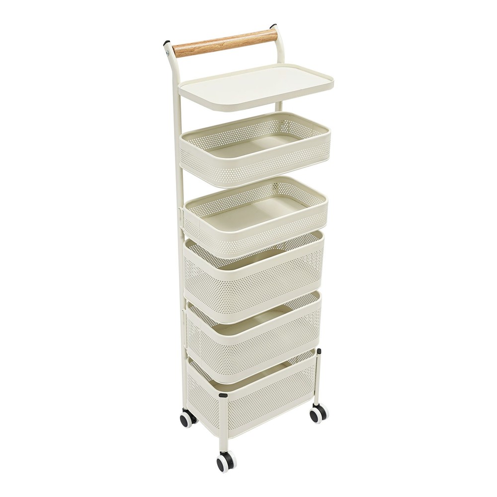 6-Tier Rotating Vegetable And Fruit Basket Rack - Kitchen Organizer