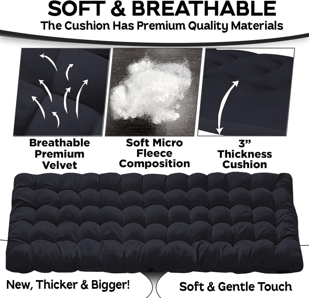 Zone Tech Black Camping Cot Mattress Pad, Sleeping Pad Inflatable Sleeping Mat