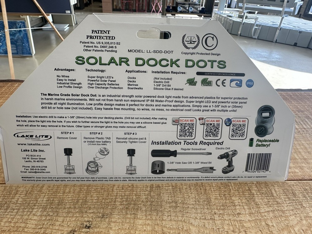 Solar Dock Dot Lights White