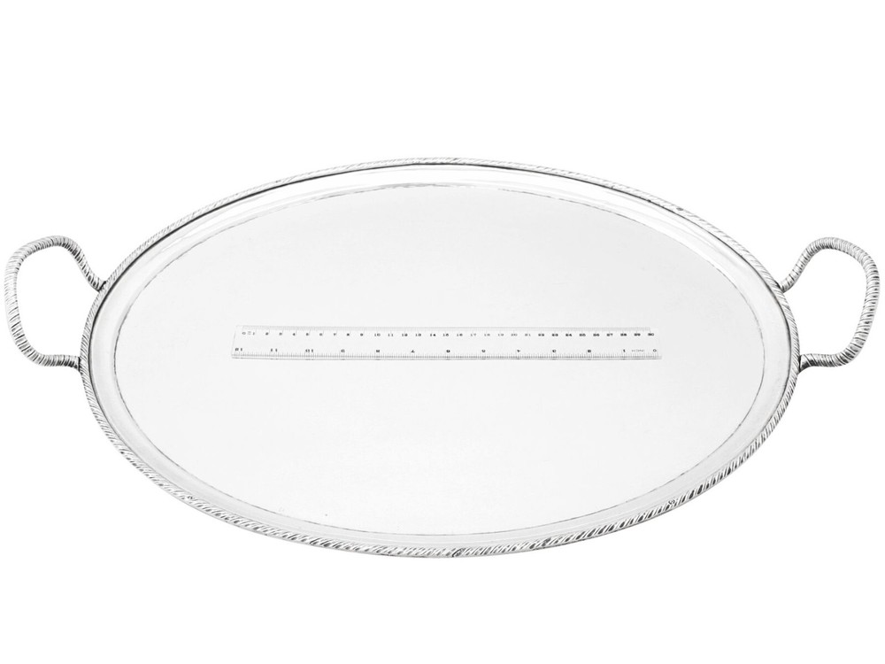 Antique Italian Silver Tea Tray, Circa 1800