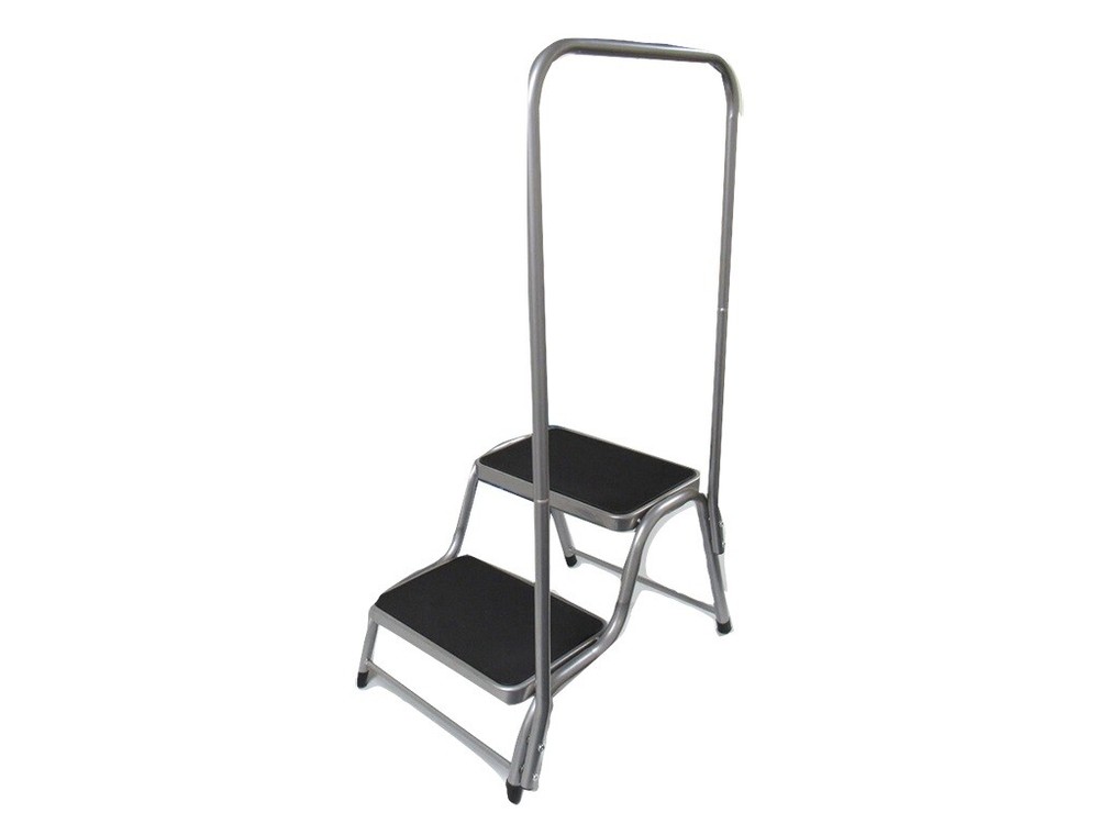 Caravan Double Step with Handrail (Support Handle Twin Non Slip Platform Stool)