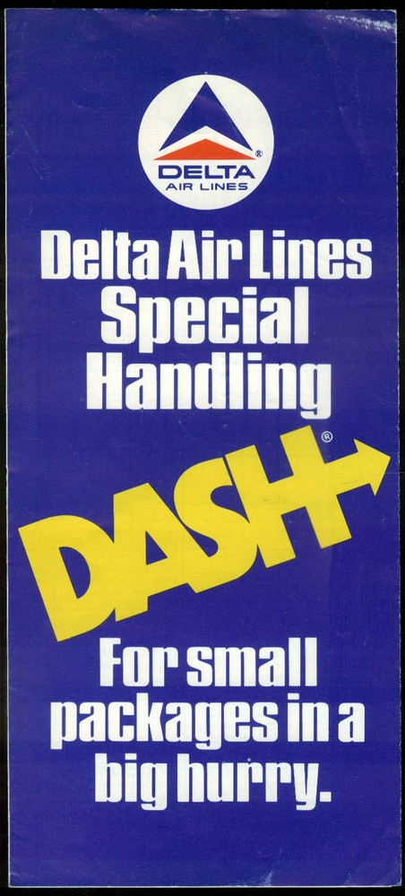 Delta Air Lines DASH Small Package Air Freight airline folder 1978