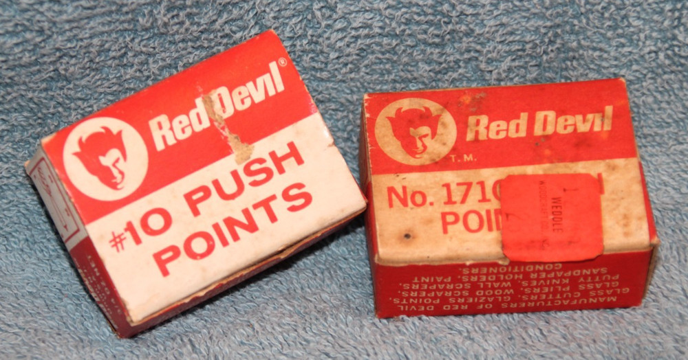 Qty 2 Vintage Red Devil No 1710 and #10 Push Points