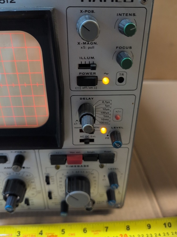 Vintage Oscilloscope, HAMEG, HM 512, Powers on - Not fully tested