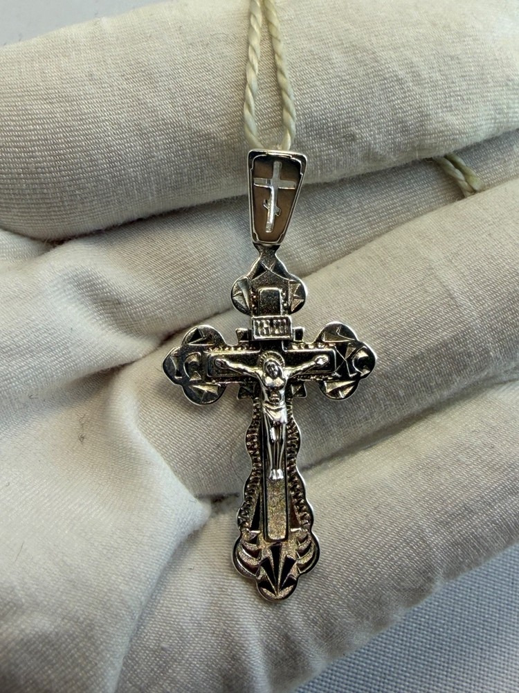 925 Sterling Silver Orthodox Cross 2.8g Style Save & Protect