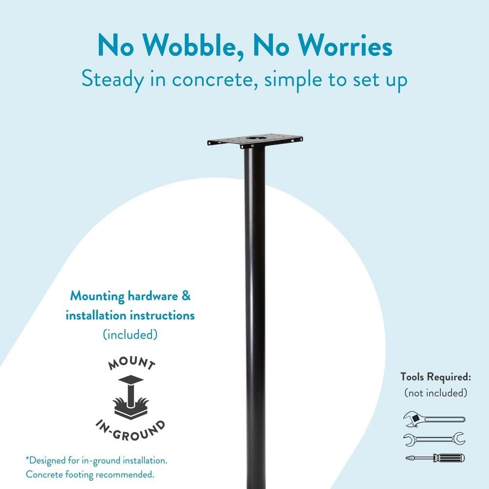 Architectural Mailboxes Pacifica In-Ground Steel Mailbox Post Black