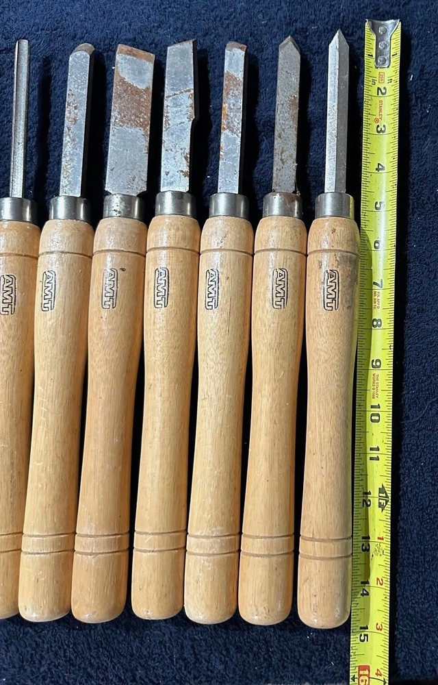 9 AMT Wood Turning Chisels Gouges Wood Carving Lathe - 14" Long