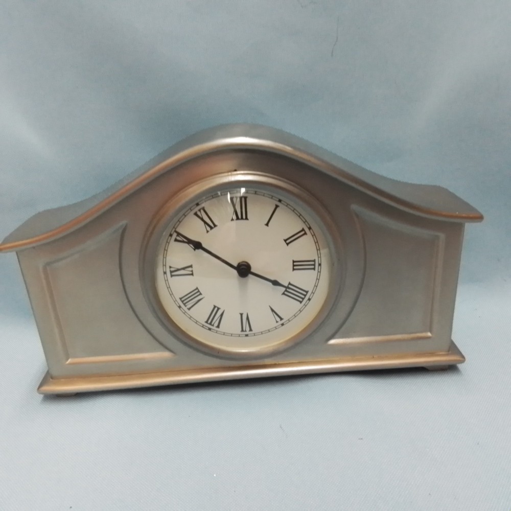 Pottery Barn Brushed Nickel Clock