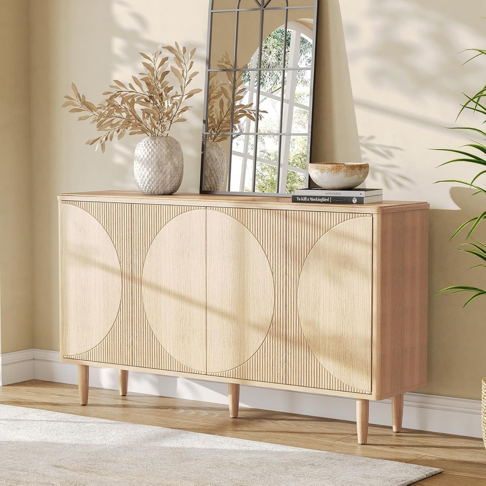 59-Inch Buffet Cabinet Sideboard Modern Sideboard Buffet Table with Storage