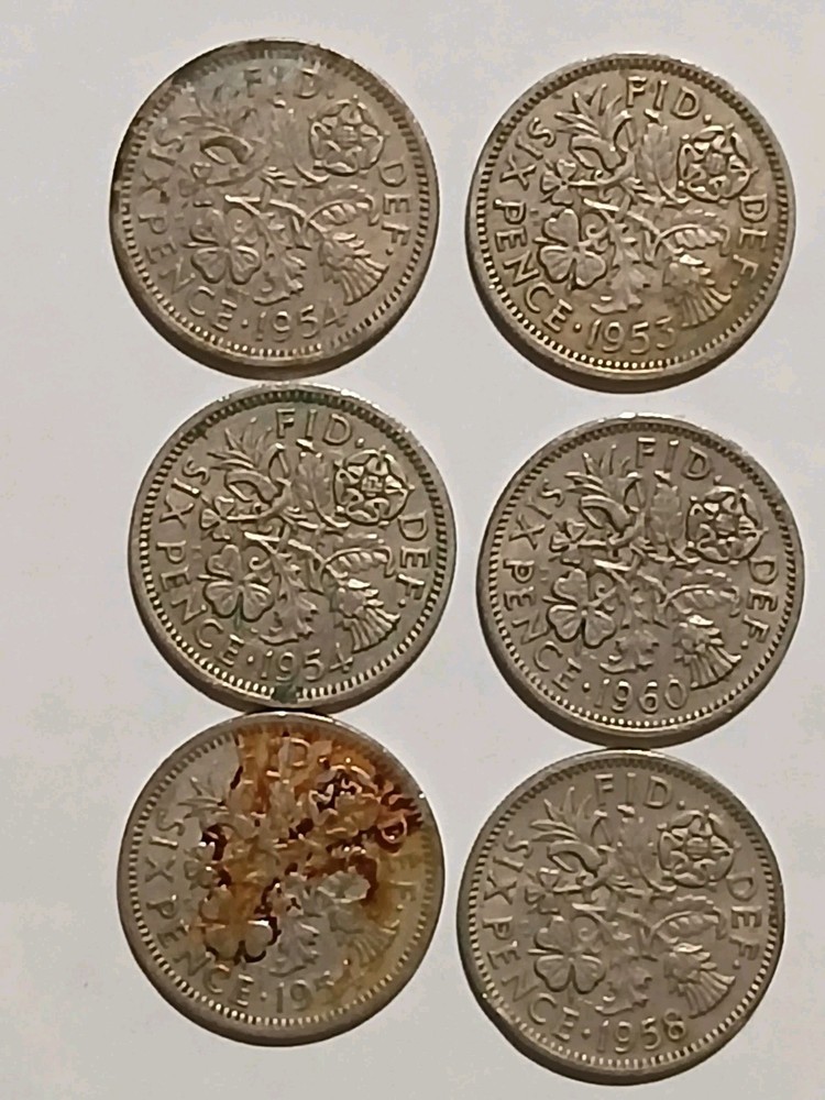6 Sixpence Coins
