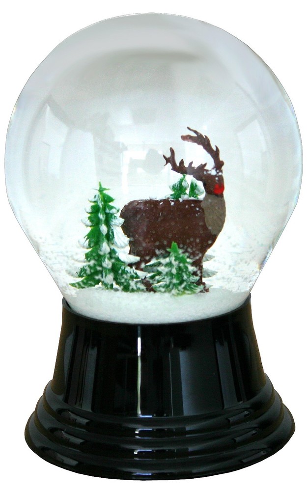 Perzy Snowglobe - Medium Deer - 5"H x 3"W x 3"D
