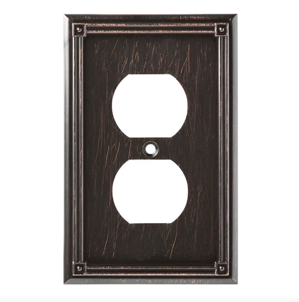 Ruston Single Duplex Wall Plate Venetain Bronze