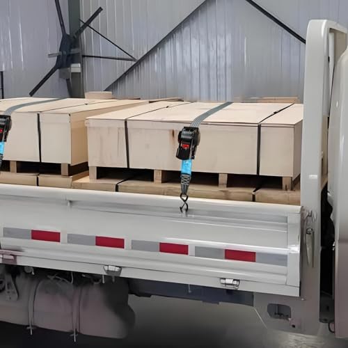 ANLULOAD 2 Pack Retractable Ratchet Straps (2in x 14.7ft),Cargo Strap 2*14.7