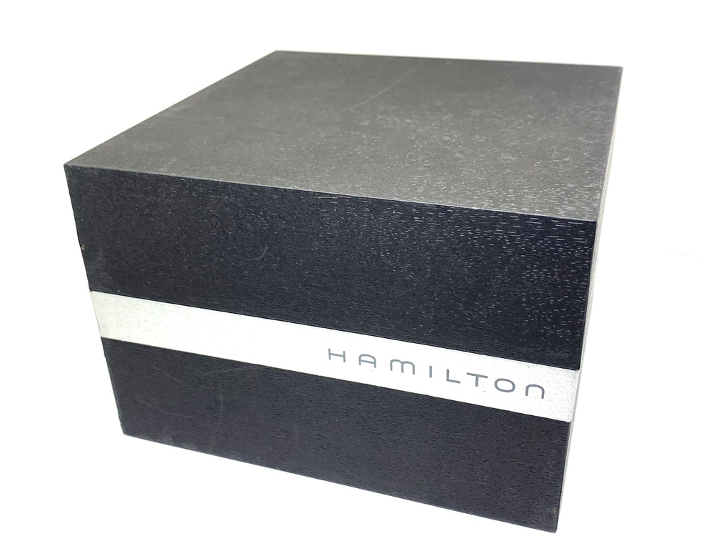 Hamilton Watch Box Presentation Black Silver Line Cardboard Display Empty