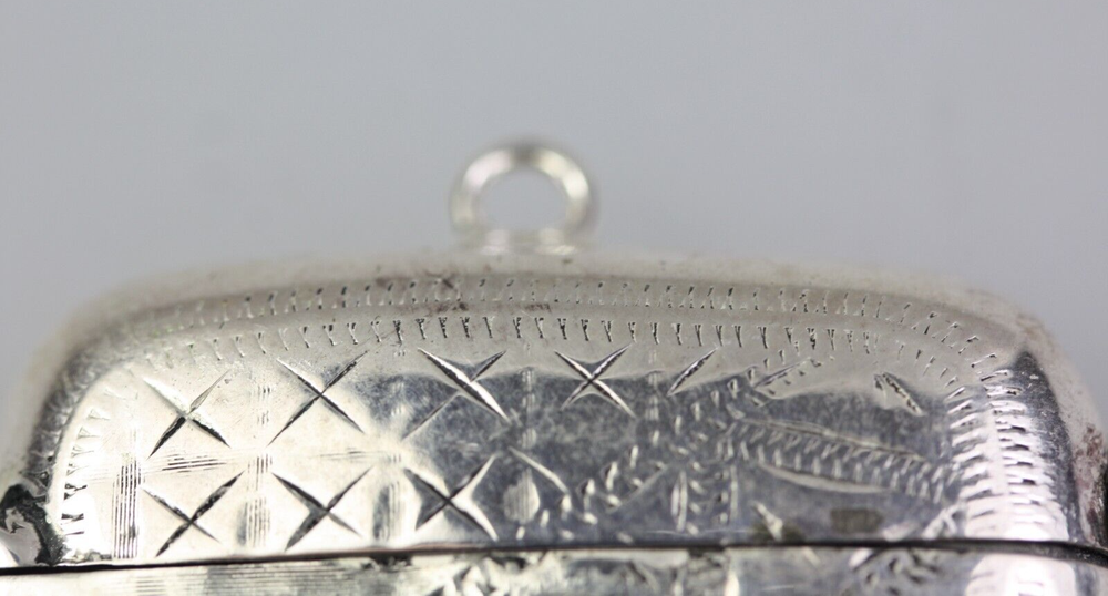 Turquoise Antique Silver Vesta Case