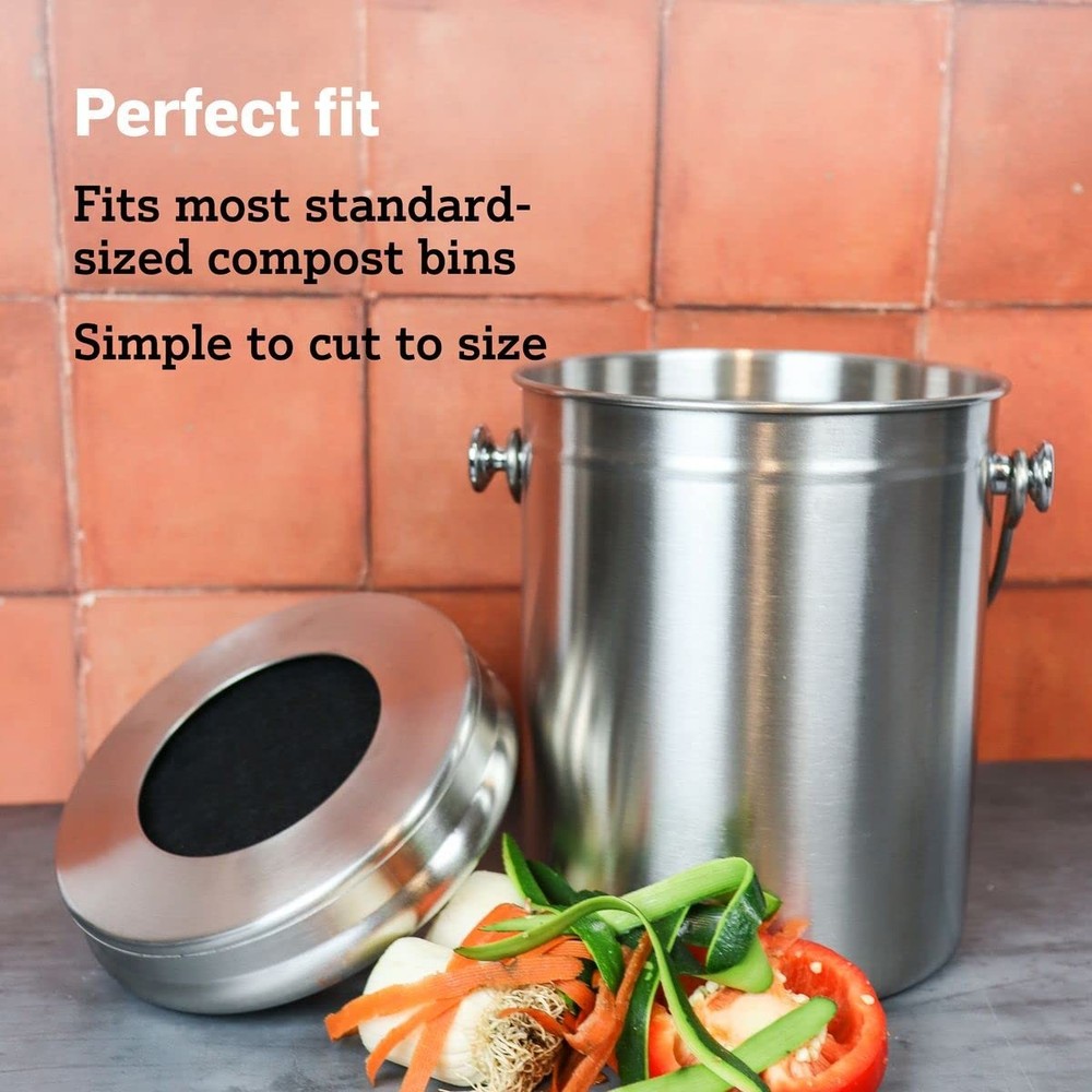 12 Pack Charcoal Filter Replacement for Countertop Compost Bin | 2-in-1 Compo...