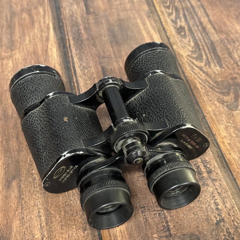 Vintage Scope 7x35 Binoculars Stereo Blue Optics