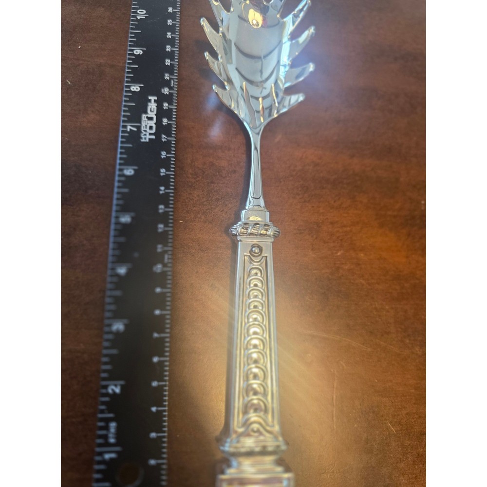 Vintage Silver Plated Ornate Pasta Server Spaghetti Claw Fork 10.75 Inch