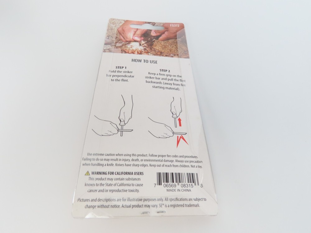 Fire Starter Flint & Striker Survivor Series #FS372 Sealed New