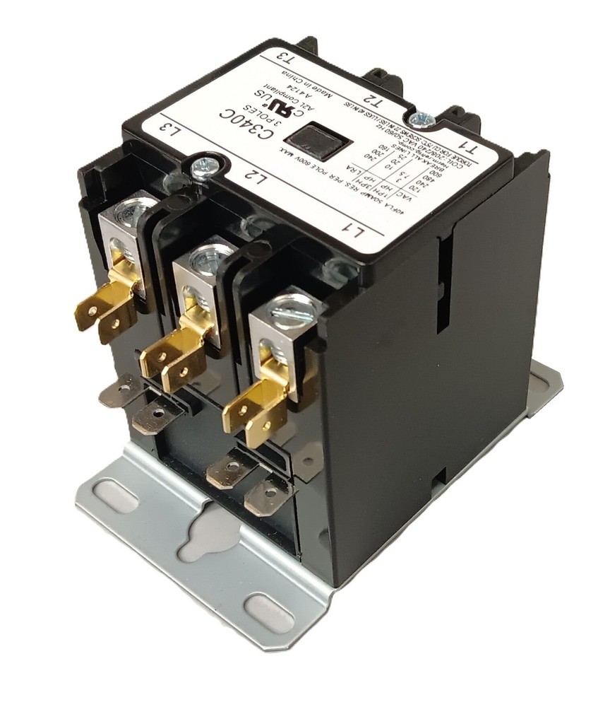 Definite Purpose Contactor, 3 Pole, 40 Amps, 208/240 Coil Voltage, C340C