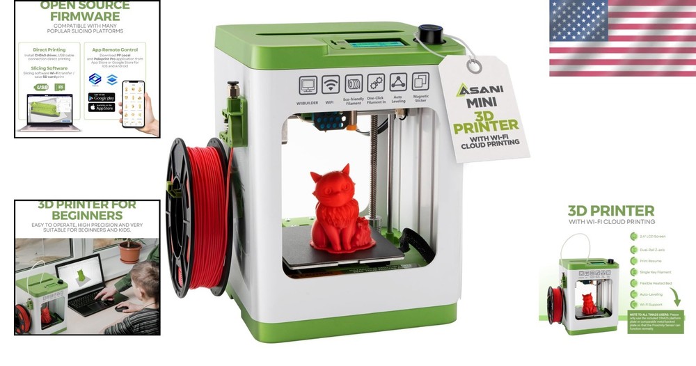 Mini 3D Printer for Kids Beginners Complete Kit Auto Leveling WiFi Compatible
