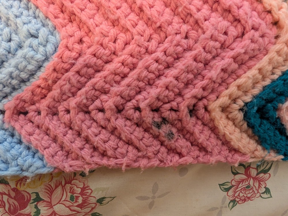 Handmade Multicolor Chevron Crochet Large Sofa Throw Blanket Decorative